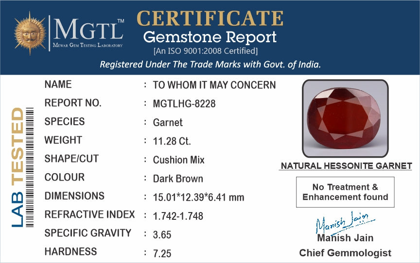Hessonite (Gomed) - 11.28 Carat