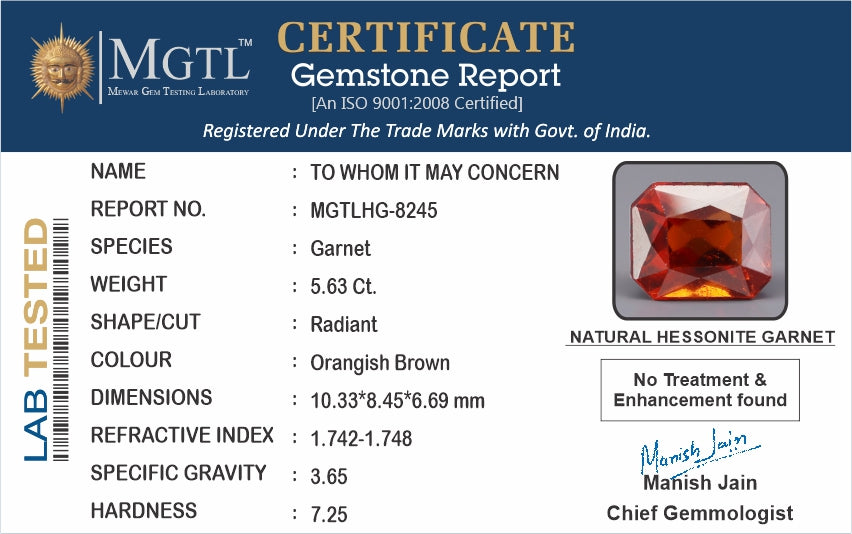 Hessonite (Gomed) - 5.63 Carat