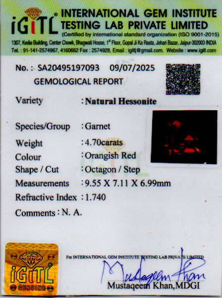 Hessonite (Gomed) - 4.70 Carat