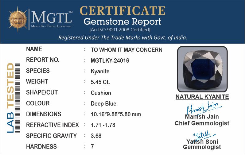 Kyanite Gemstone - 5.45 Carat Rare Quality KY-24016