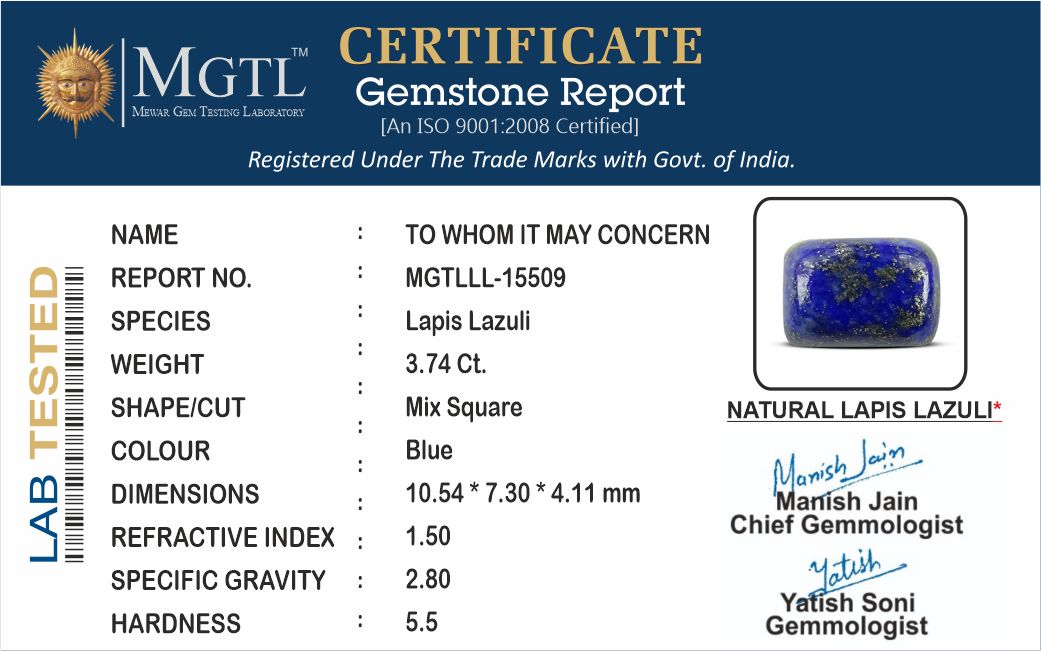 Lapis Lazuli - 3.74 Carat Limited Quality LL-15509