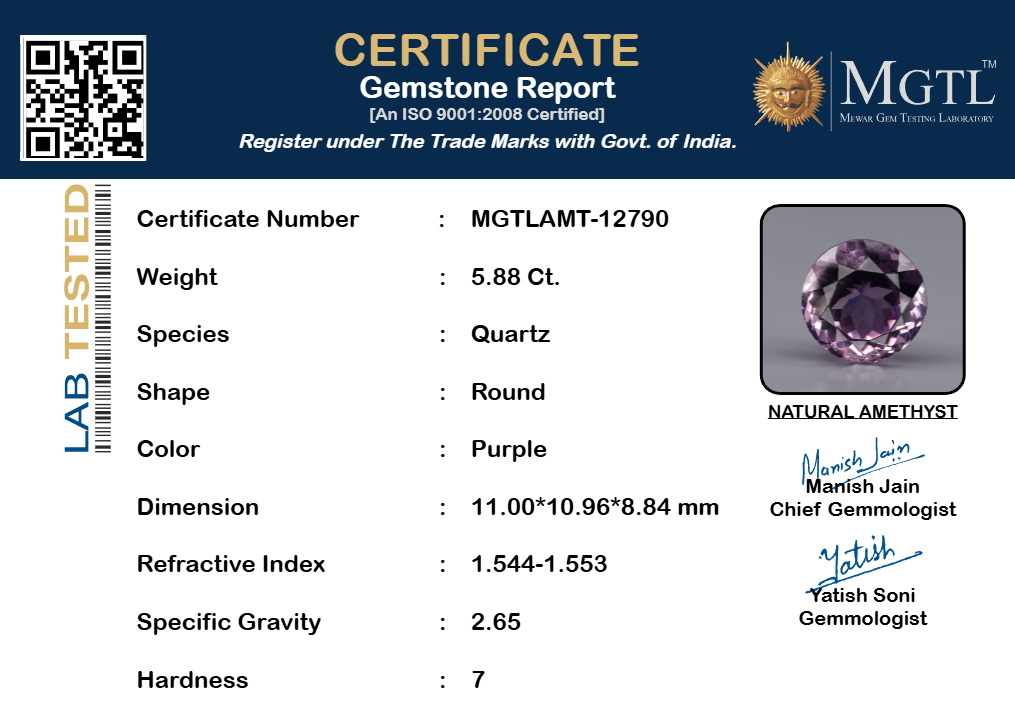 Amethyst - 5.88 Carat Rare Quality AMT-12790