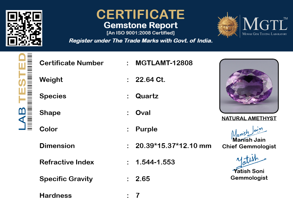 Amethyst - 22.64 Carat Limited Quality AMT-12808