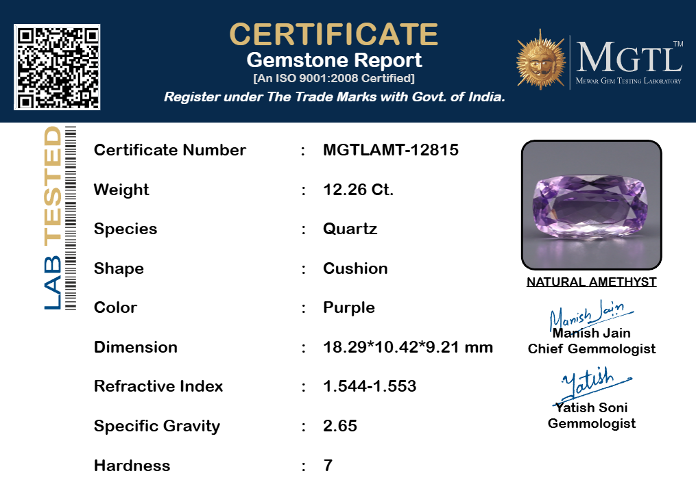 Amethyst - 12.26 Carat Limited Quality AMT-12815