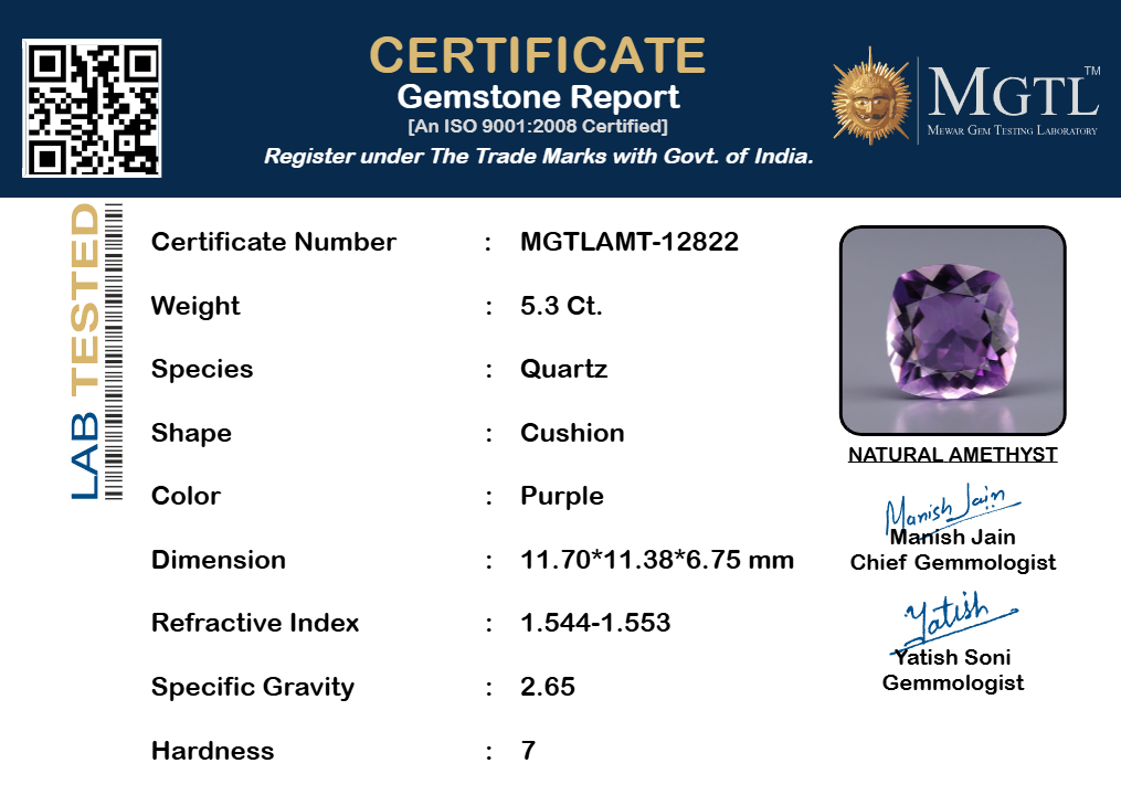 Amethyst - 5.3 Carat Limited Quality AMT-12822