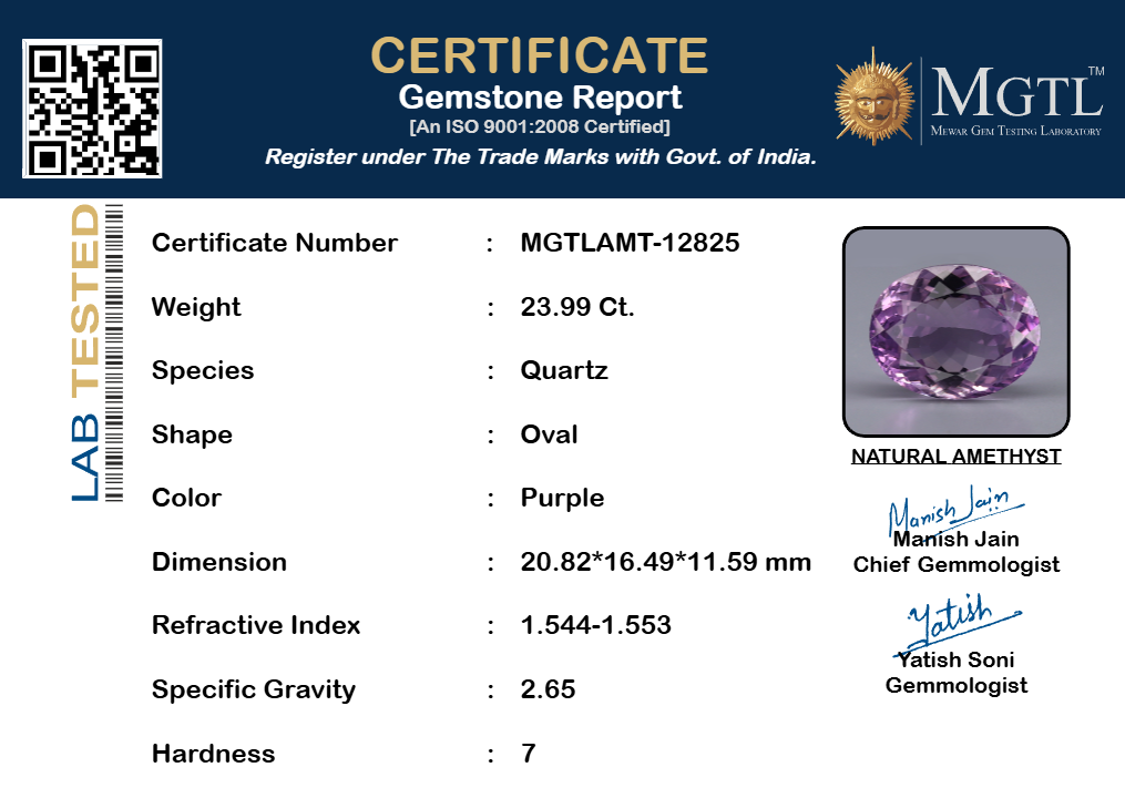 Amethyst - 23.99 Carat Limited Quality AMT-12825