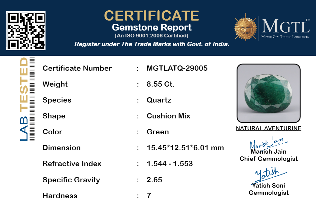 Aventurine -  8.55 Carat Prime Quality ATQ-29005