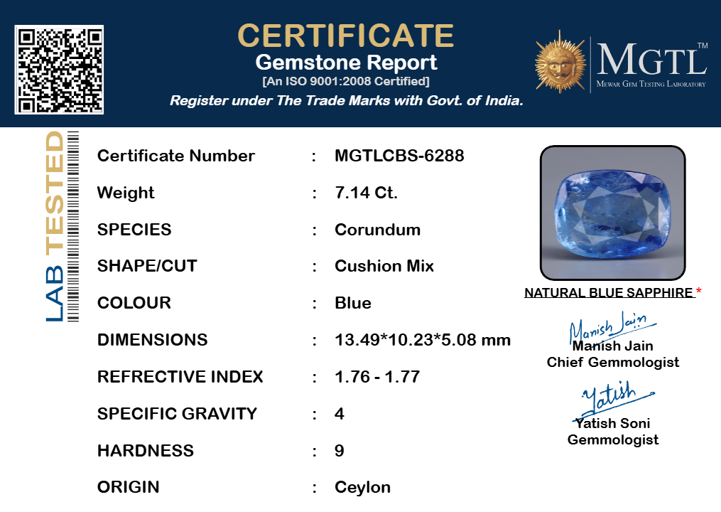 Blue Sapphire - 7.14 Carats