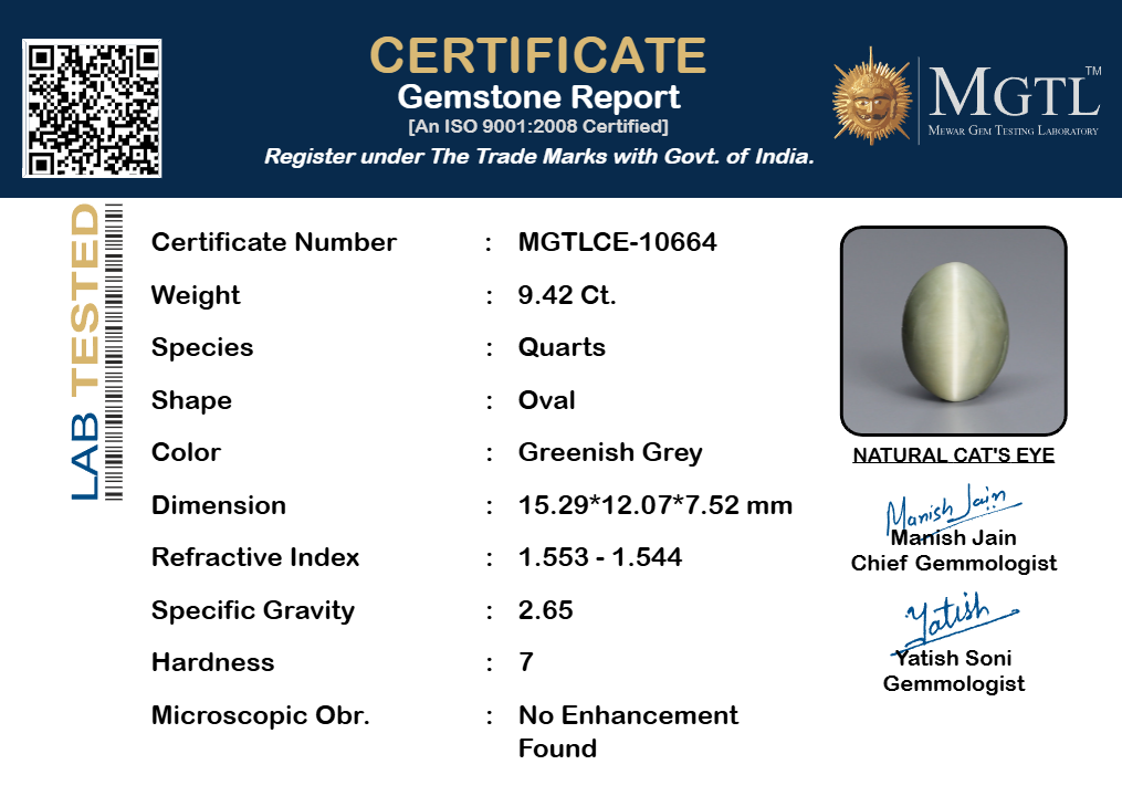 Cat's Eye - 9.42 Carat Prime Quality CE-10664