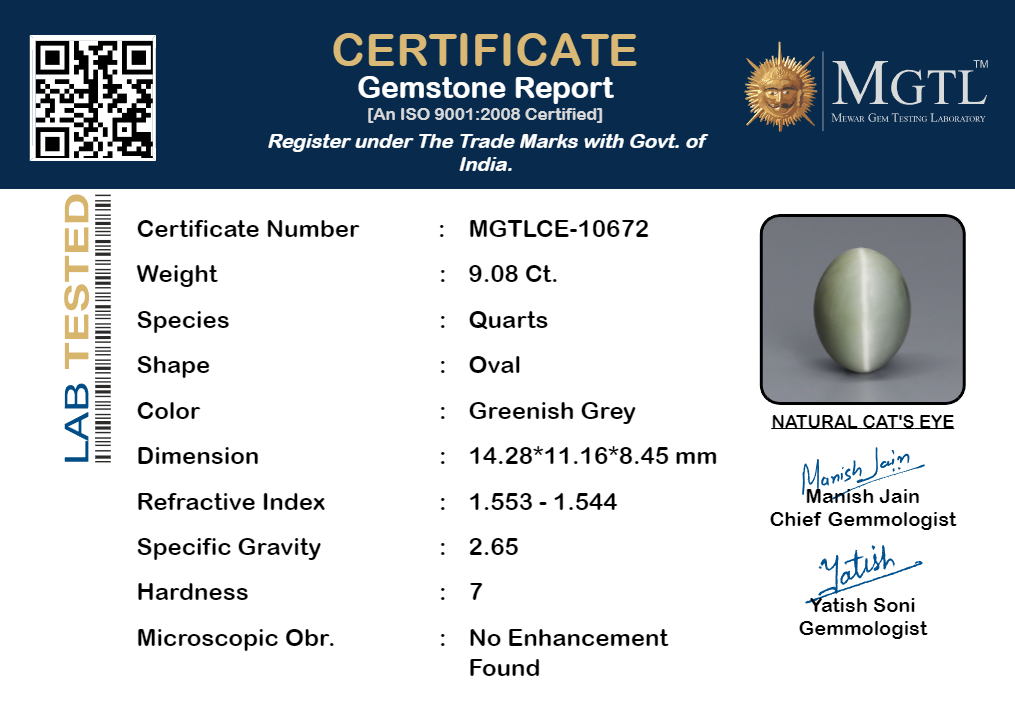Cat's Eye - 9.08 Carat Prime Quality CE-10672