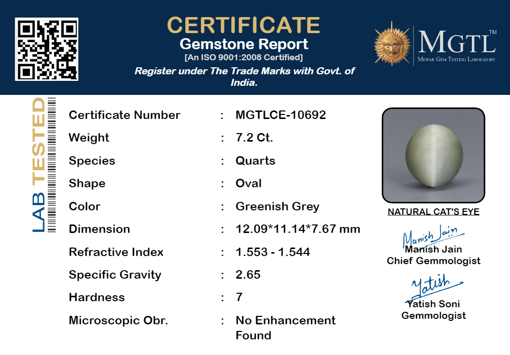 Cat's Eye - 7.2 Carat Prime Quality CE-10692