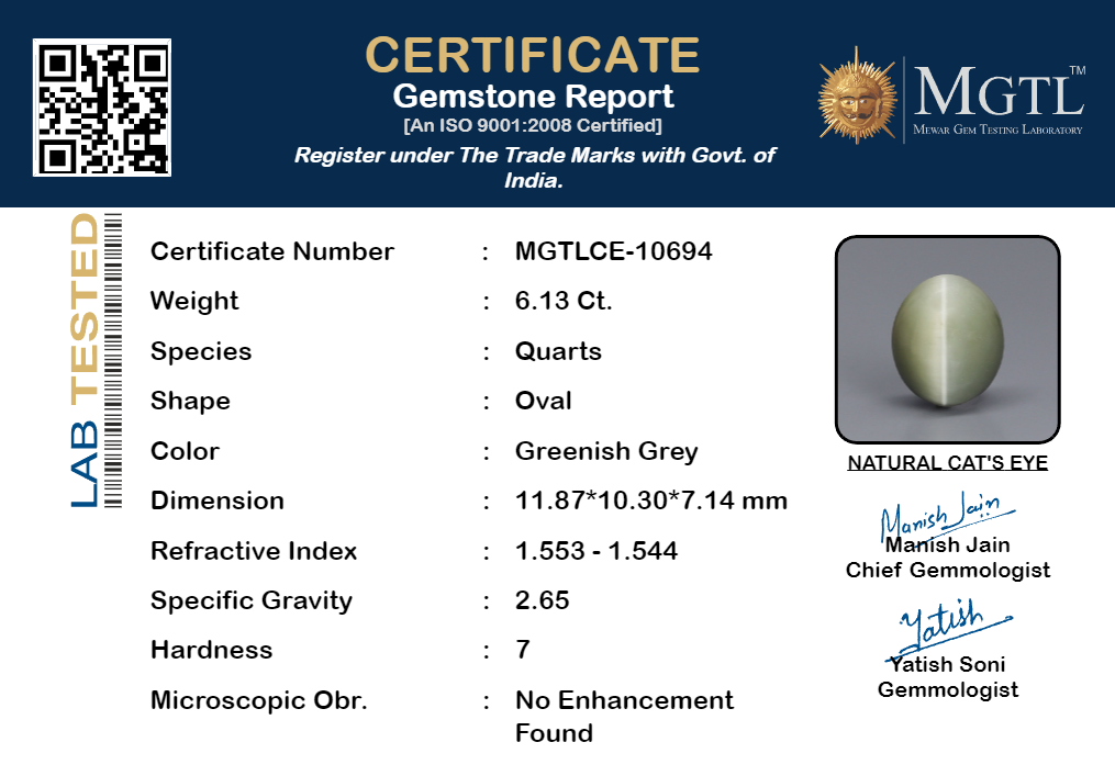 Cat's Eye - 6.13 Carat Prime Quality CE-10694