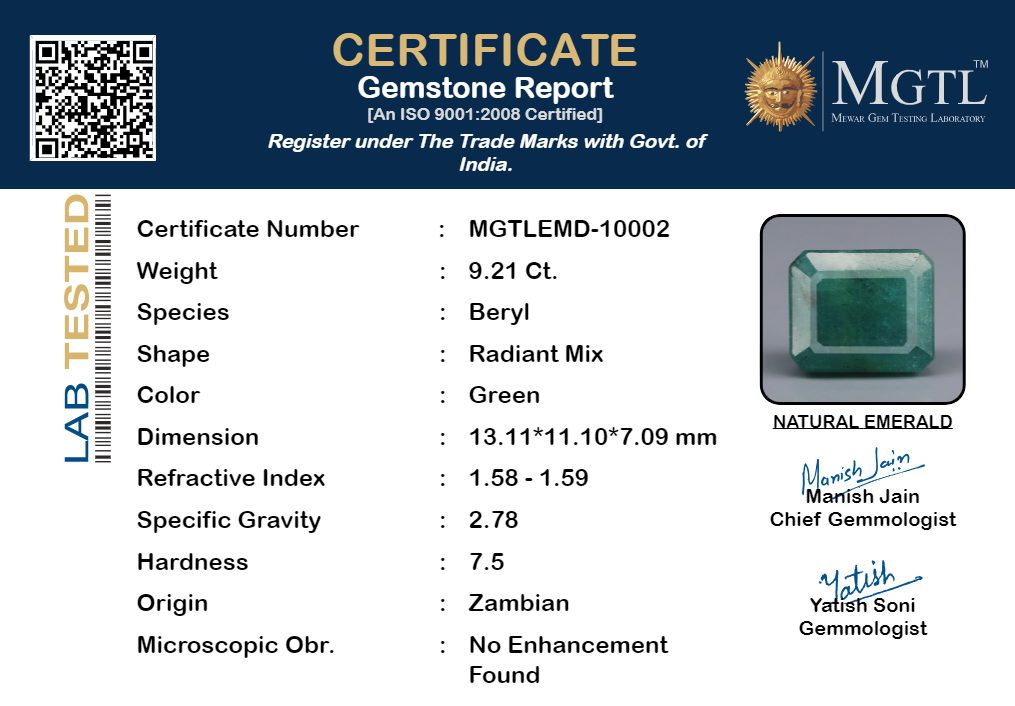 Emerald - 9.21 Carats