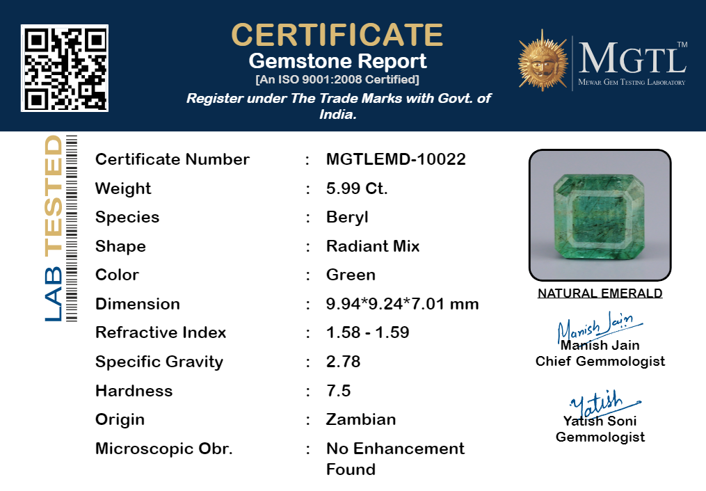 Emerald - 5.99 Carats
