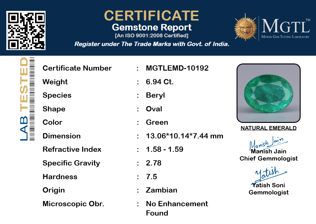 Emerald - 6.94 Carats