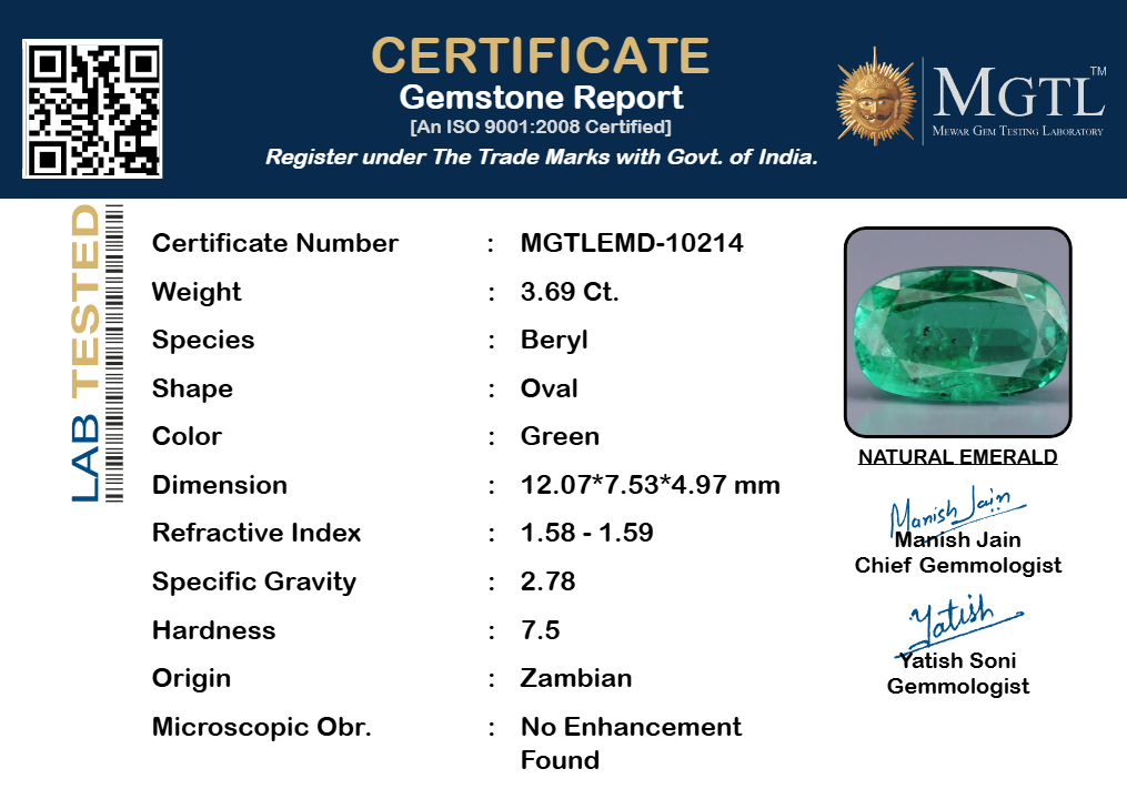Emerald - 3.69 Carats