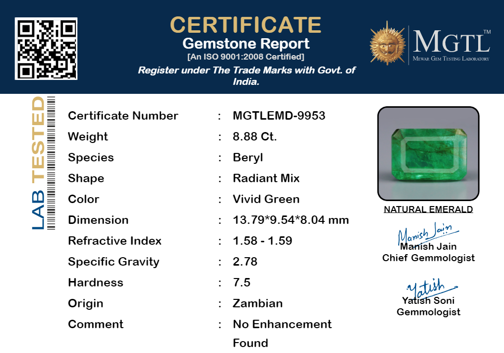 Emerald - 8.88 Carats