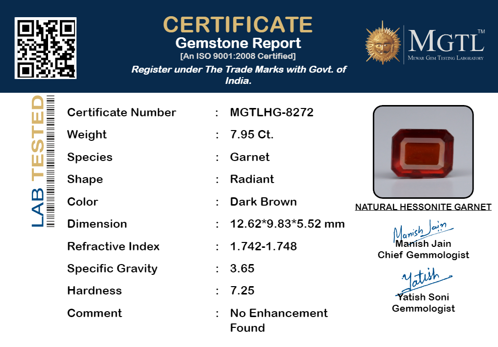 Hessonite (Gomed) - 7.95 Carat