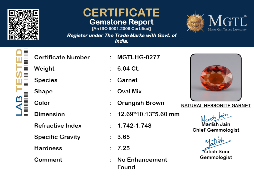 Hessonite (Gomed) - 6.04 Carat