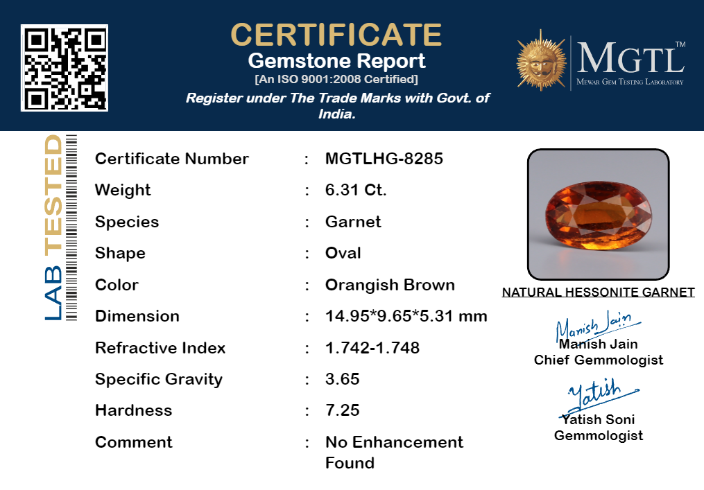 Hessonite (Gomed) - 6.31 Carat