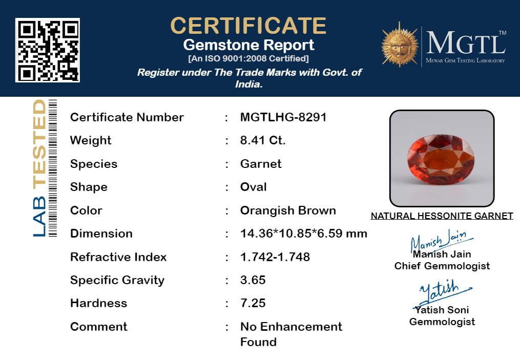 Hessonite (Gomed) - 8.41 Carat