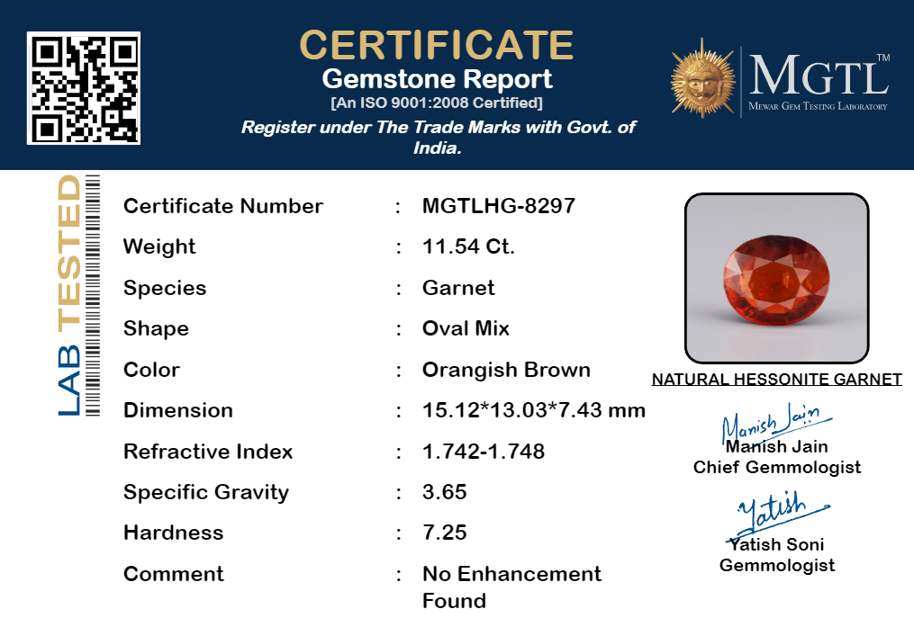 Hessonite (Gomed) - 11.54 Carat
