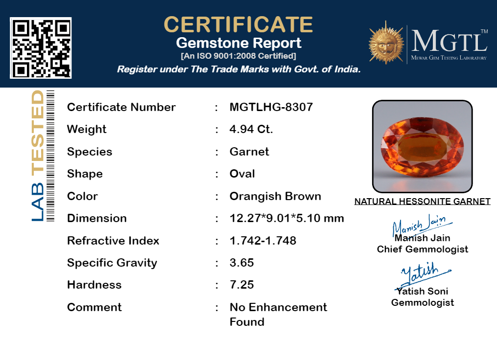 Hessonite (Gomed) - 4.94 Carat