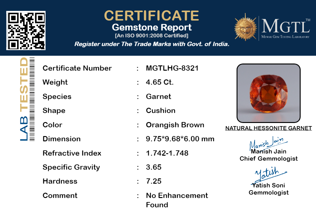 Hessonite (Gomed) - 4.65 Carat