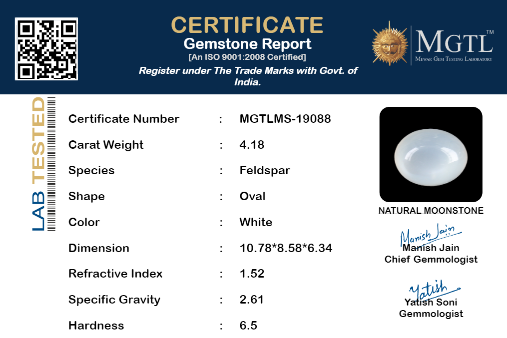 Russian Moonstone - 4.18 Carat Prime Quality MS-19088