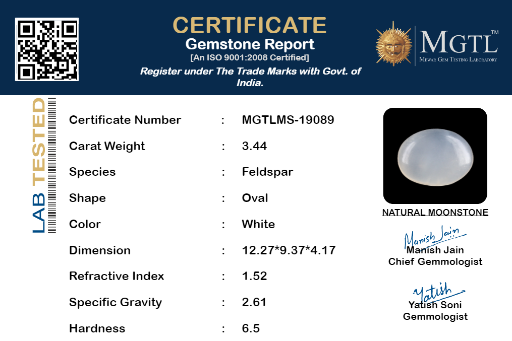 Russian Moonstone - 3.44 Carat Prime Quality MS-19089