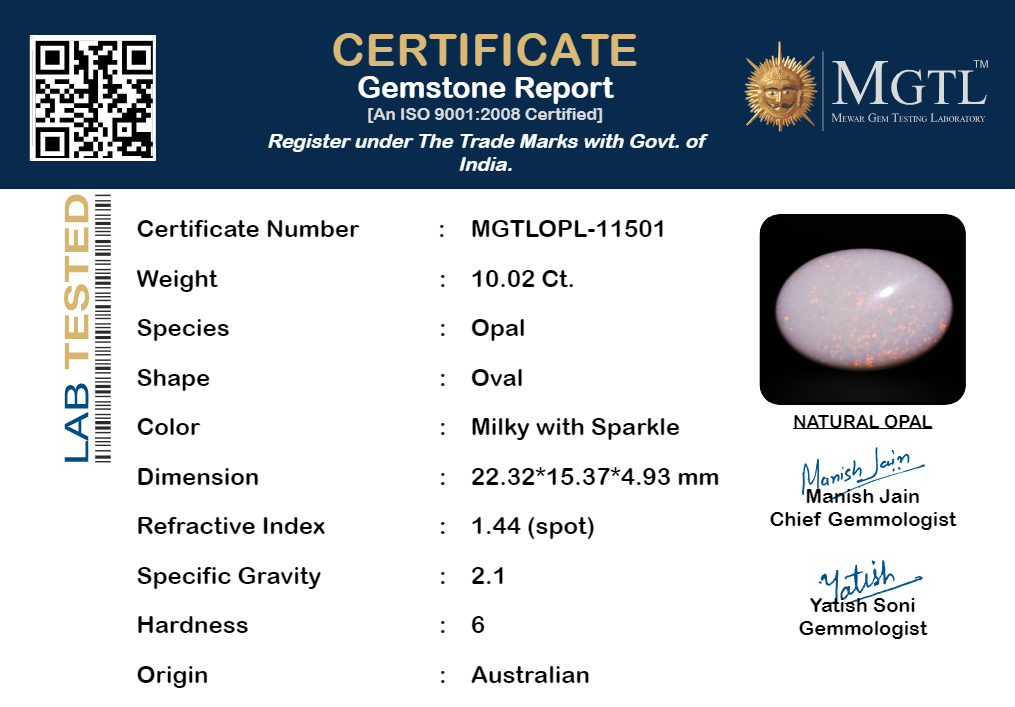 Australian Opal - 10.02 Carat Limited Quality OPL-11501
