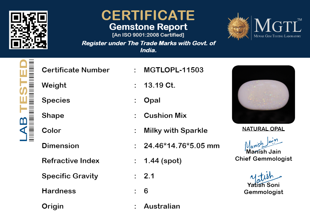 Australian Opal - 13.19 Carat Limited Quality OPL-11503