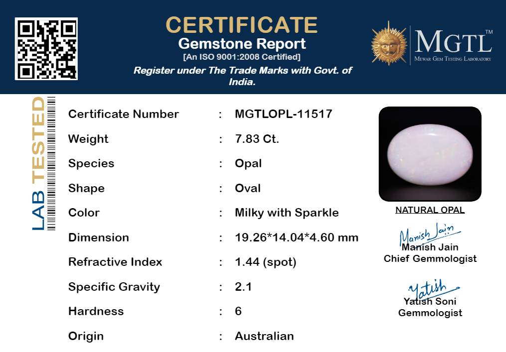 Australian Opal - 7.83 Carat Limited Quality OPL-11517