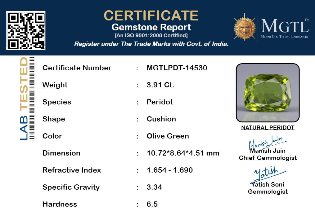 Peridot - 3.91 Carat Limited Quality PDT-14530