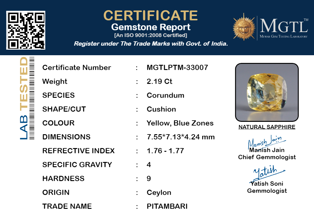 Ceylon Pitambari - 2.19 Carat Limited Quality PTM-33007