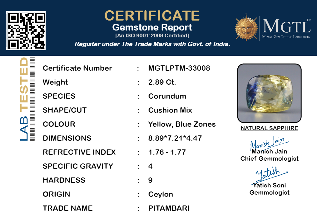 Ceylon Pitambari - 2.89 Carat Limited Quality PTM-33008