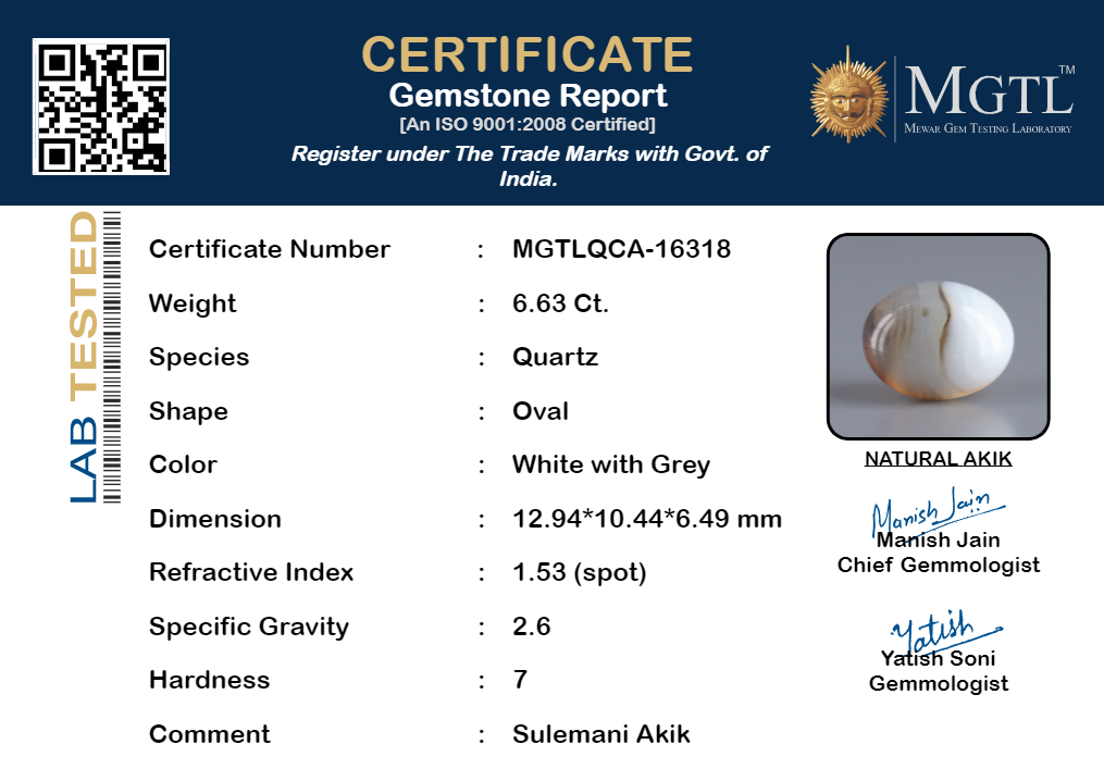 Akik - 6.63 Carat Limited Quality QCA-16318