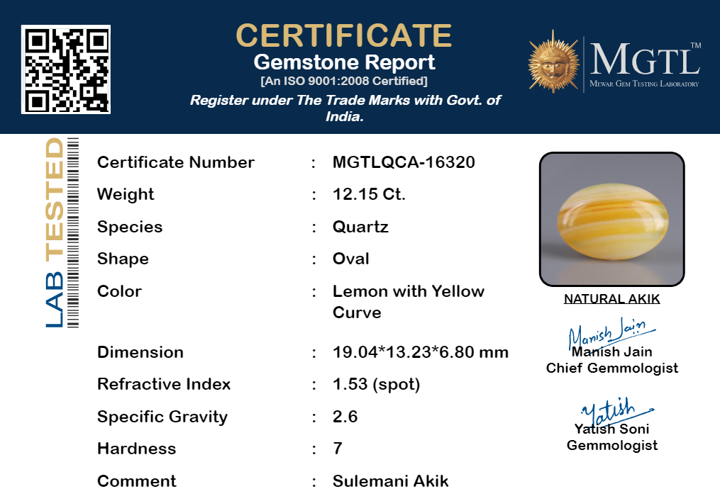 Akik - 12.15 Carat Limited Quality QCA-16320