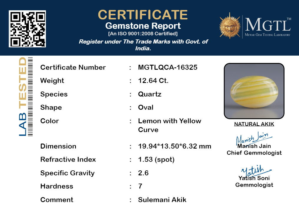 Akik - 12.64 Carat Limited Quality QCA-16325
