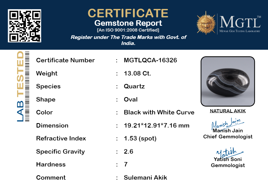 Akik - 13.08 Carat Limited Quality QCA-16326