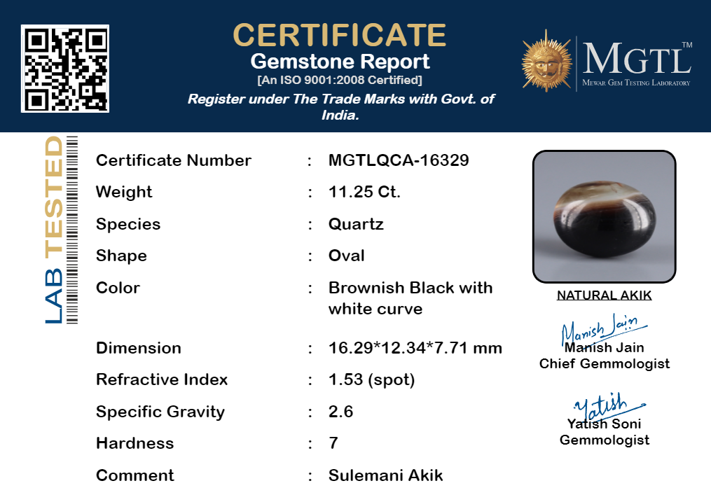 Akik - 11.25 Carat Limited Quality QCA-16329