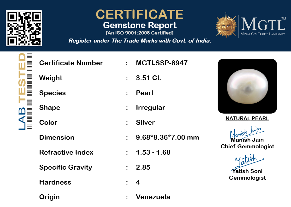 Venezuela Pearl - 3.51 Carat Limited Quality SSP-8947
