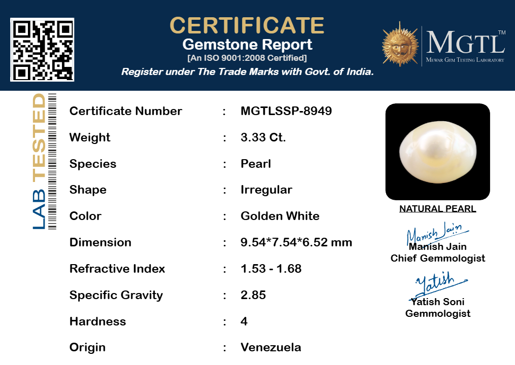 Venezuela Pearl - 3.33 Carat Limited Quality SSP-8949