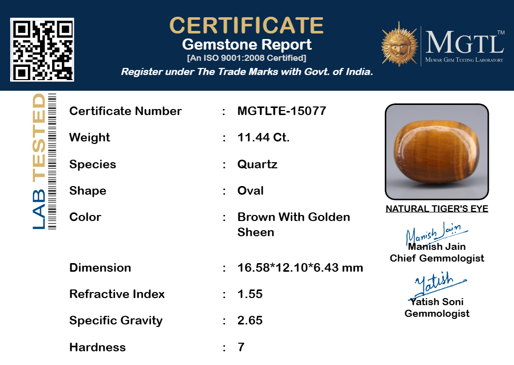 Tiger's Eye - 11.44 Carat Limited Quality TE-15077