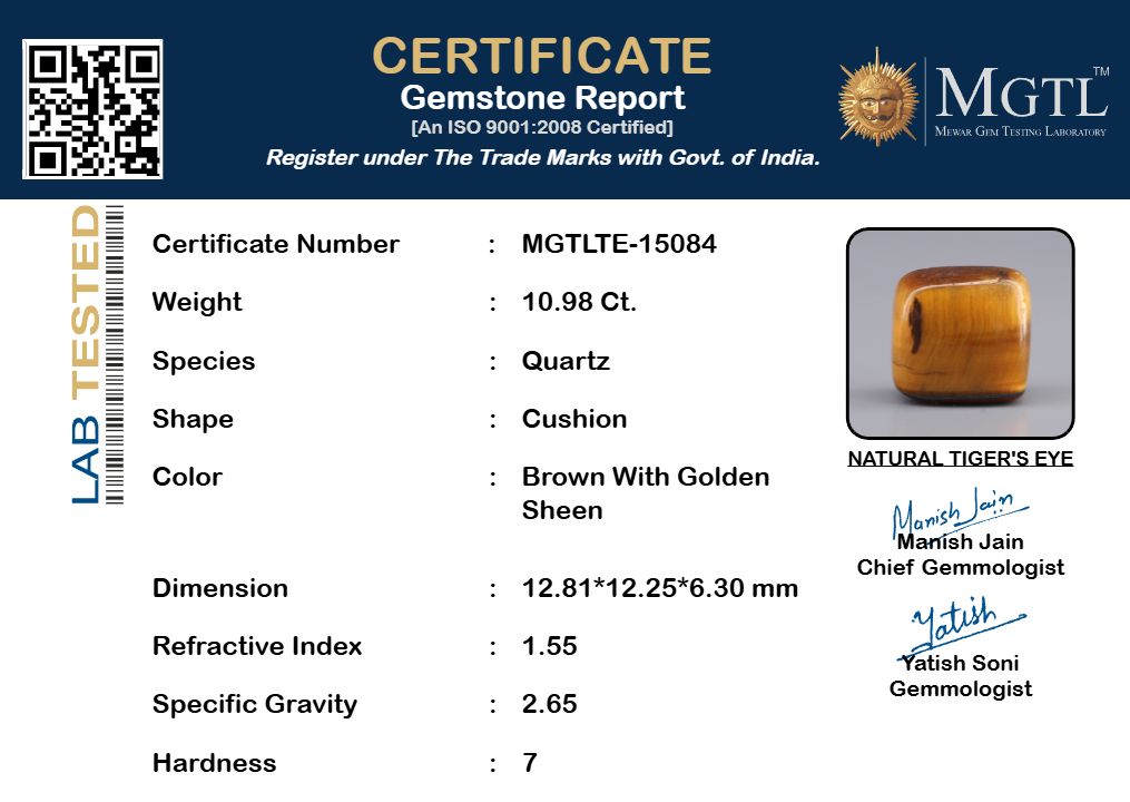 Tiger's Eye - 10.98 Carat Limited Quality TE-15084