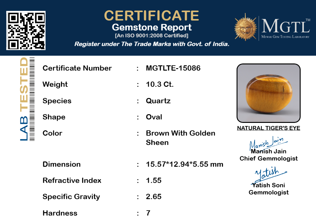 Tiger's Eye - 10.3 Carat Limited Quality TE-15086
