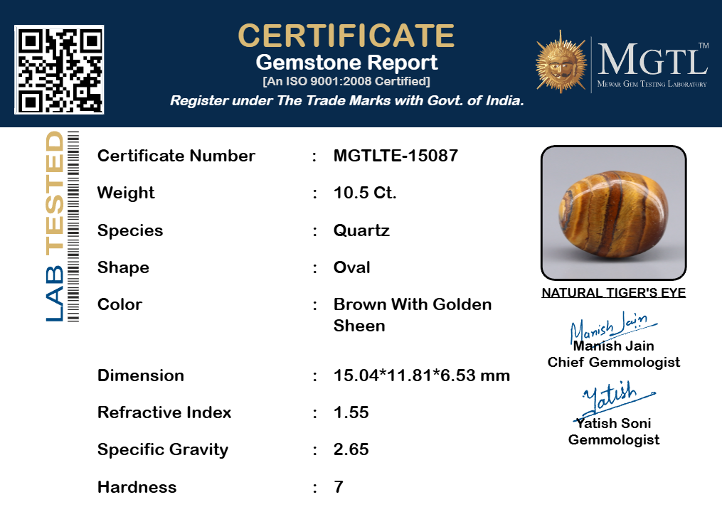 Tiger's Eye - 10.5 Carat Limited Quality TE-15087