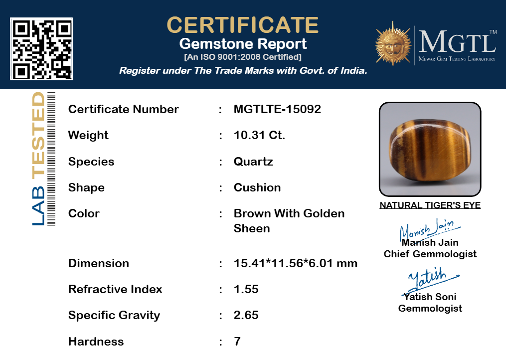 Tiger's Eye - 10.31 Carat Limited Quality TE-15092