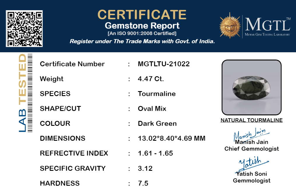 Tourmaline - 4.47 Carat  Limited Quality TU-21022