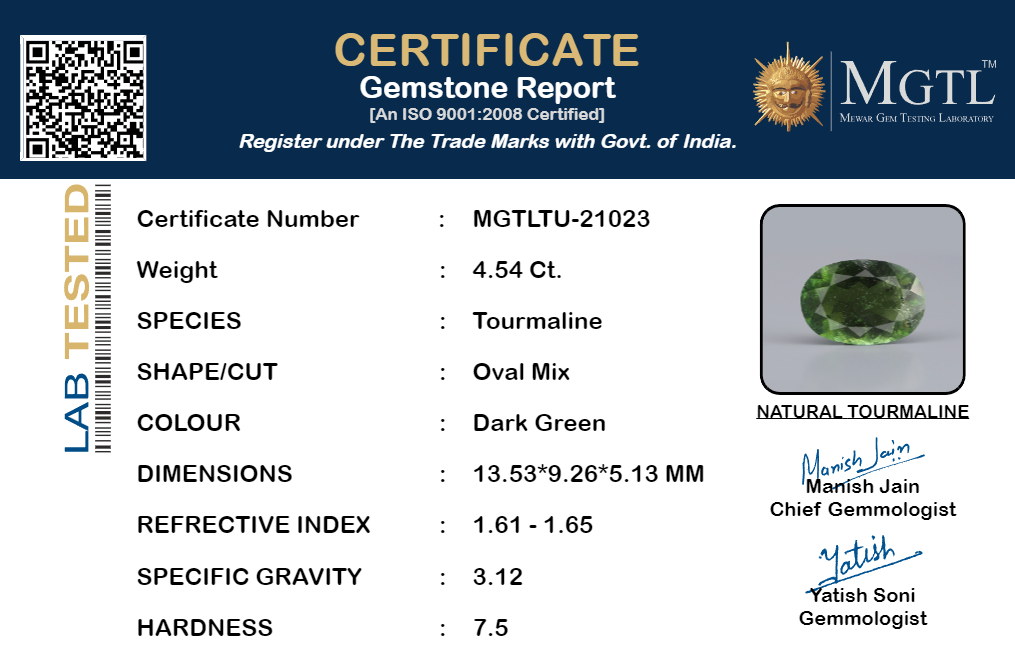 Tourmaline - 4.54 Carat Limited Quality TU-21023